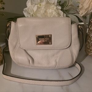 Michael Kors White Leather Crossbody Bag
